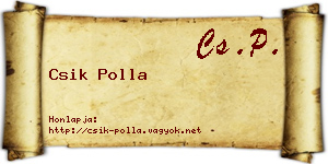 Csik Polla névjegykártya